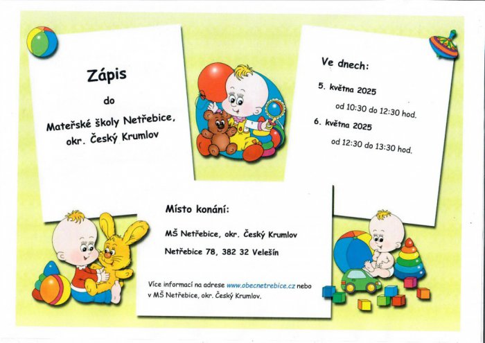 zápis do MŠ 2025-2026