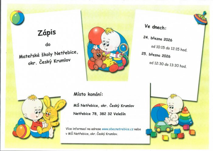 zápis do MŠ 2026-2027